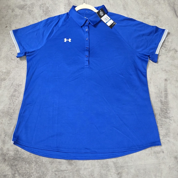 Under Armour Women's Polo Bright Blue Shirt - Picture 1 of 6